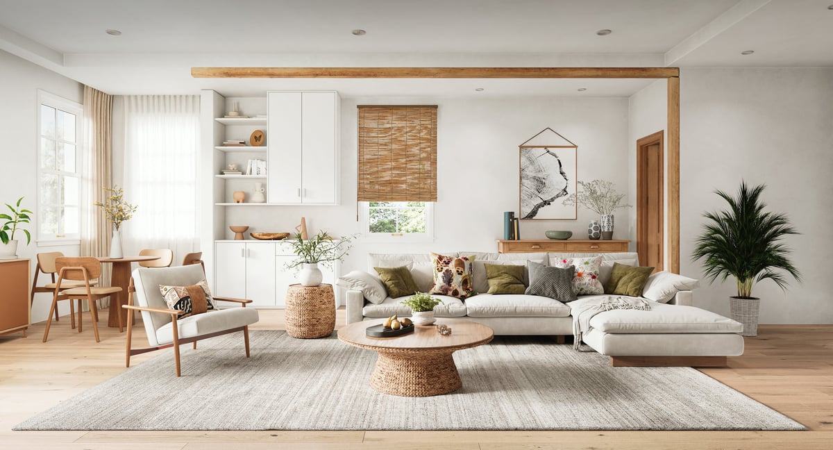 Bright, modern spotless living room — the A-List Cleaners result